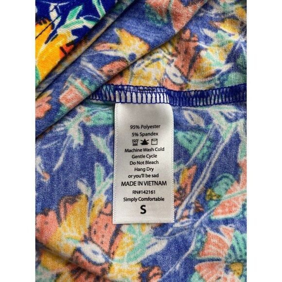 LuLaRoe Irma Blue‎ Floral High Low Tunic Top Sz Small - Picture 4 of 5
